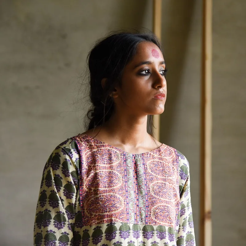 Hand-painted Kalamkari saree
